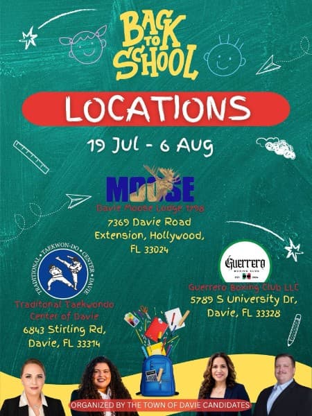 Back to School Donation Drive locations flyer